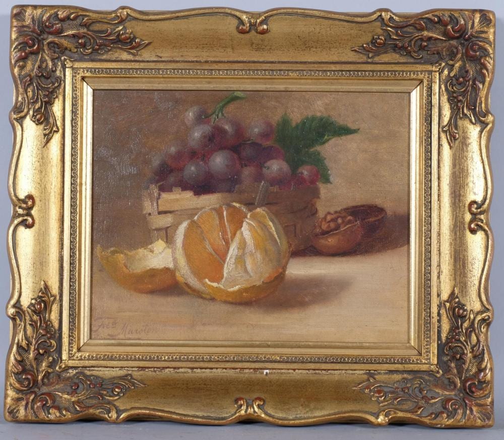 Freda Marston comparable auction result: freda marston 1895 1949 still life oil on canvas signed lower left 20cm x 25cm framed unglazed