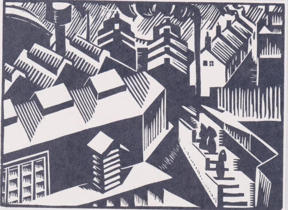 edward wadsworth 1889 1949 woodcut on paper yorkshire 10 5cm x 14 5cm mounted glazed and framed from the suite contemporary english woodcuts · Burstow & Hewett · 2024-10-24 Edward Wadsworth comparable auction result: edward wadsworth 1889 1949 woodcut on paper yorkshire 10 5cm x 14 5cm mounted glazed and framed from the suite contemporary english woodcuts