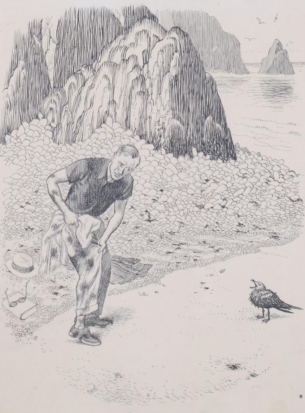Leslie Gilbert Illingworth comparable auction result: leslie gilbert illingworth 1902 1979 the oil menace torre canyon original pen and ink political cartoon 39cm x 30cm mounted in clip frame sl