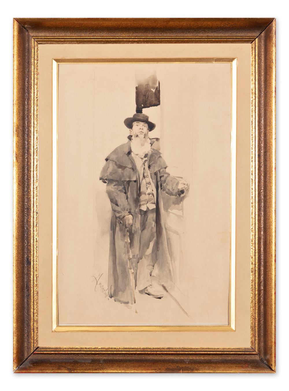 Ludek Marold comparable auction result: ludek marold czech bohemian 1865 1898 caballero illustration for the novel les vrais riches