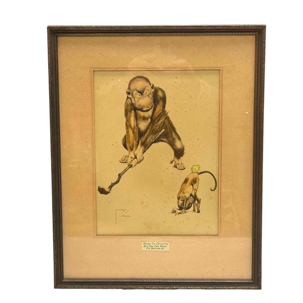 lawson wood 1878 1957 watercolour golfing primate · Premier Auction Galleries · 2024-11-22 Lawson Wood comparable auction result: lawson wood 1878 1957 watercolour golfing primate