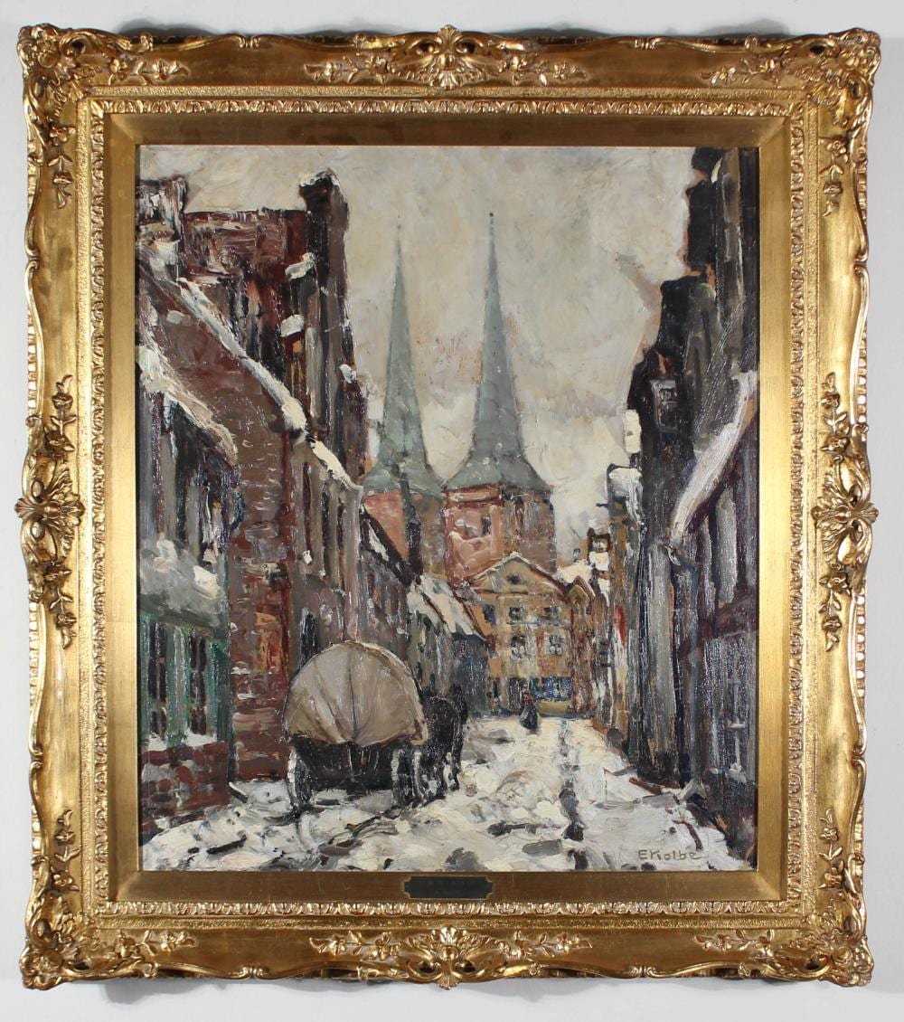 Ernst Kolbe comparable auction result: ernst kolbe oil on board