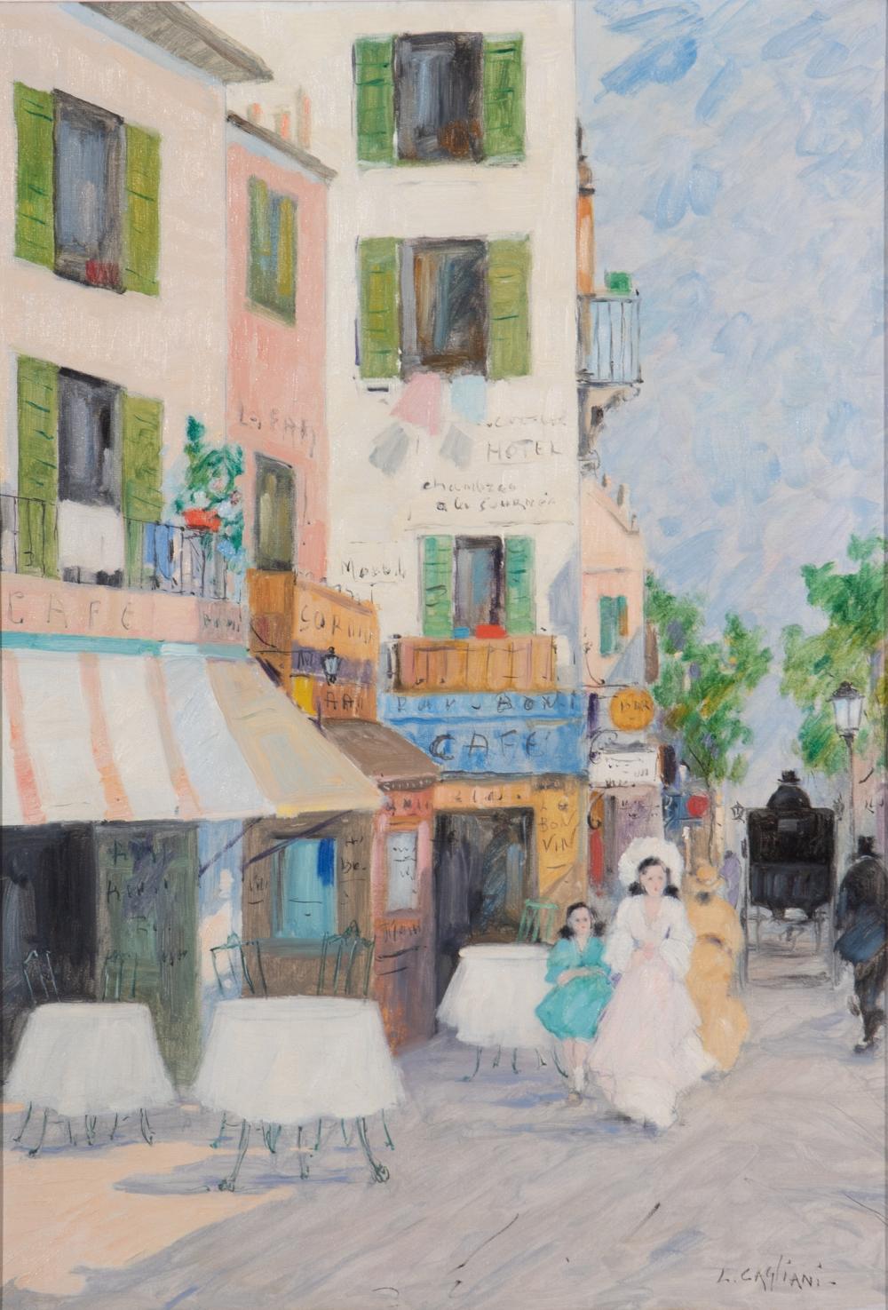 Luigi Cagliani comparable auction result: luigi cagliani italy 1910 1987 street scene oil on canvas
