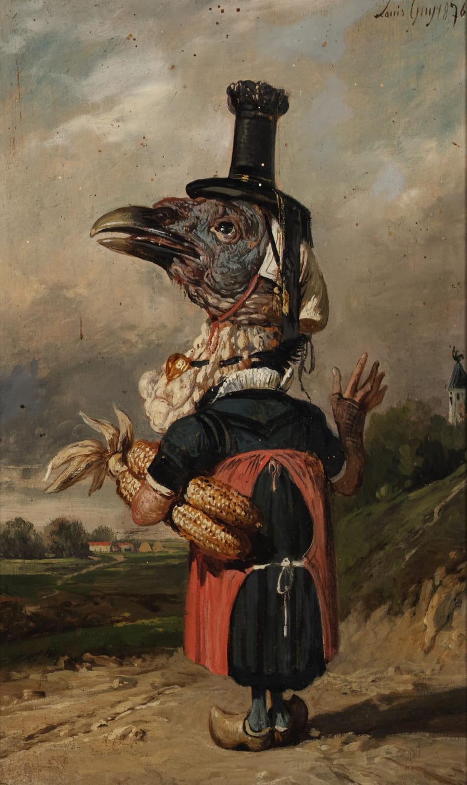 Jean-Baptiste-Louis Guy comparable auction result: louis guy 1824 1888 anthropomorphic duck and turkey two works both 14 1 2 x 9 in 36 8 x 22 9 cm