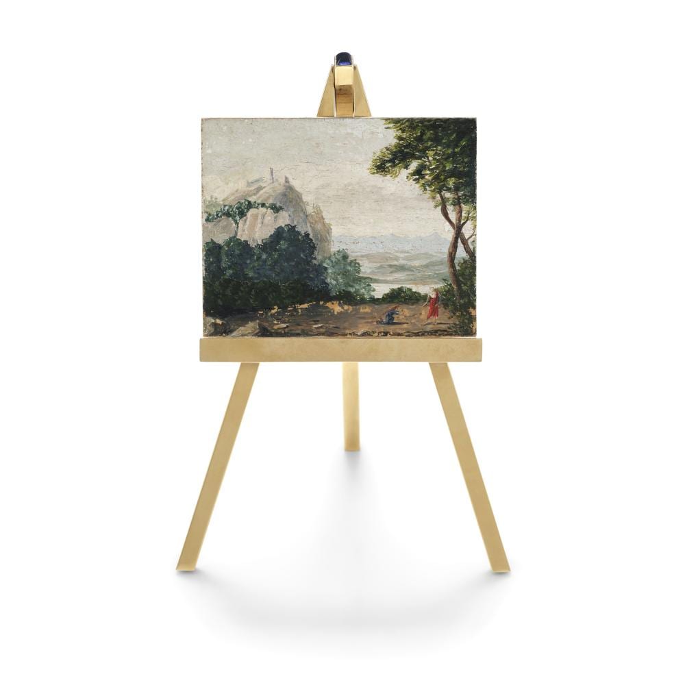 Fulco di Verdura comparable auction result: fulco di verdura 1898 1978 landscape with two figures a double sided work 2 5 8 x 3 1 4 in 6 7 x 8 3 cm