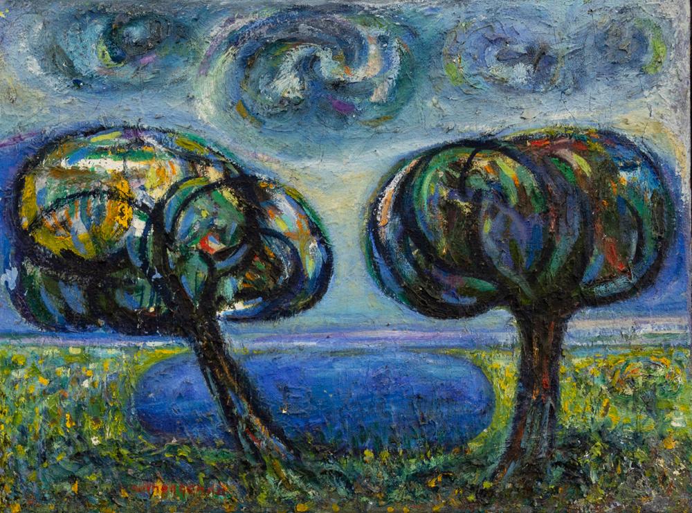 Francis Nnaggenda comparable auction result: francis nnaggenda ugandan born 1936 poolside shades 1988