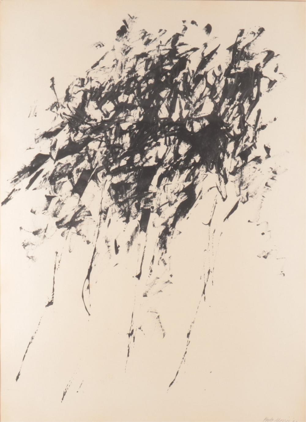 Kyle Morris comparable auction result: kyle morris black abstract paint on paper