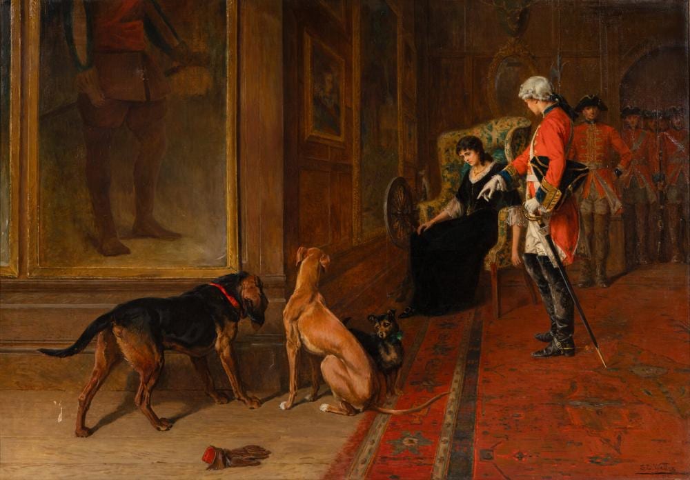 Samuel Edmund Waller comparable auction result: samuel edmund waller british 1850 1903 pensive moment 1900