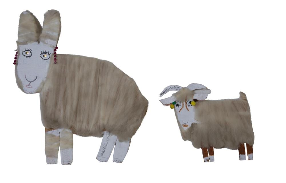 Mamie Deschillie comparable auction result: mamie deschillie american new mexico navajo nation 1920 2010 llama and goat llama h 20 1 2 in w 17 in goat h 11 in w 12 in 2 pcs