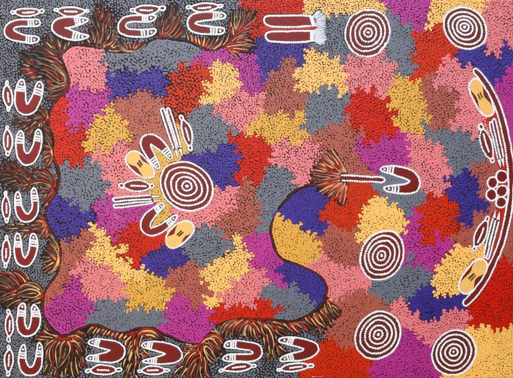 Lynette Granites Nampitjinpa comparable auction result: lynette granites nampitjinpa water dreaming acrylic on canvas 94cm x 127cm