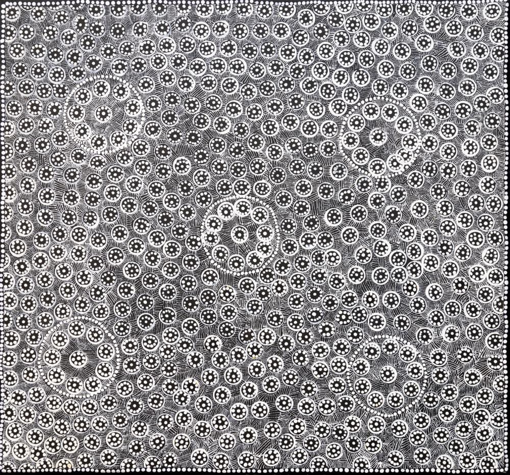Geraldine Riley Napangardi comparable auction result: geraldine riley napangardi bush flowers acrylic on canvas 87cm x 93cm