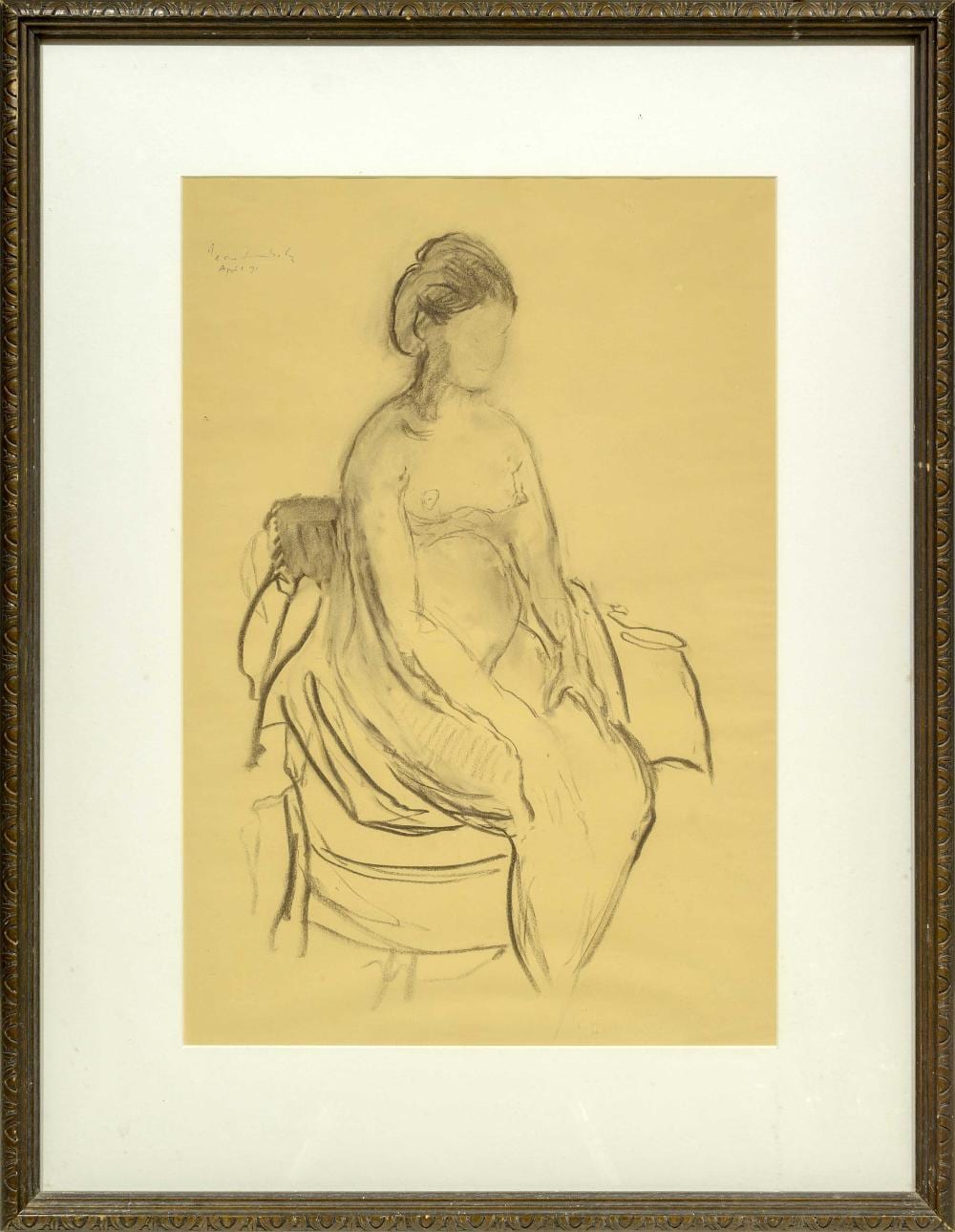 Jean Welz comparable auction result: jean welz sa 1900 1975 charcoal seated nude signed dated 71 41 x 33