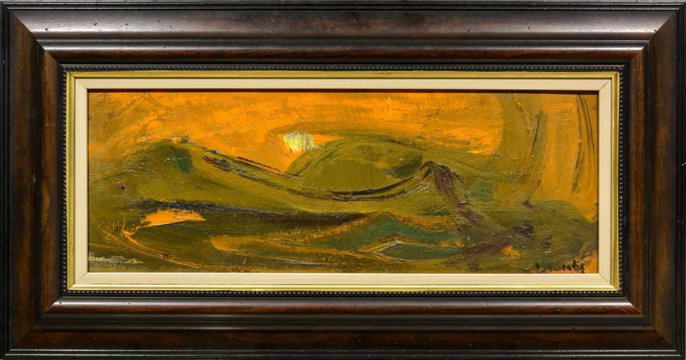 Pranas Domsaitis comparable auction result: pranas domsaitis sa 1880 1965 oil abstract sunset signed 20 x 54