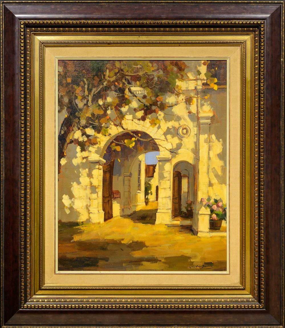 Gian Piero Garizio comparable auction result: gian piero garizio sa born 1931 oil building amongst trees signed 75 x 60
