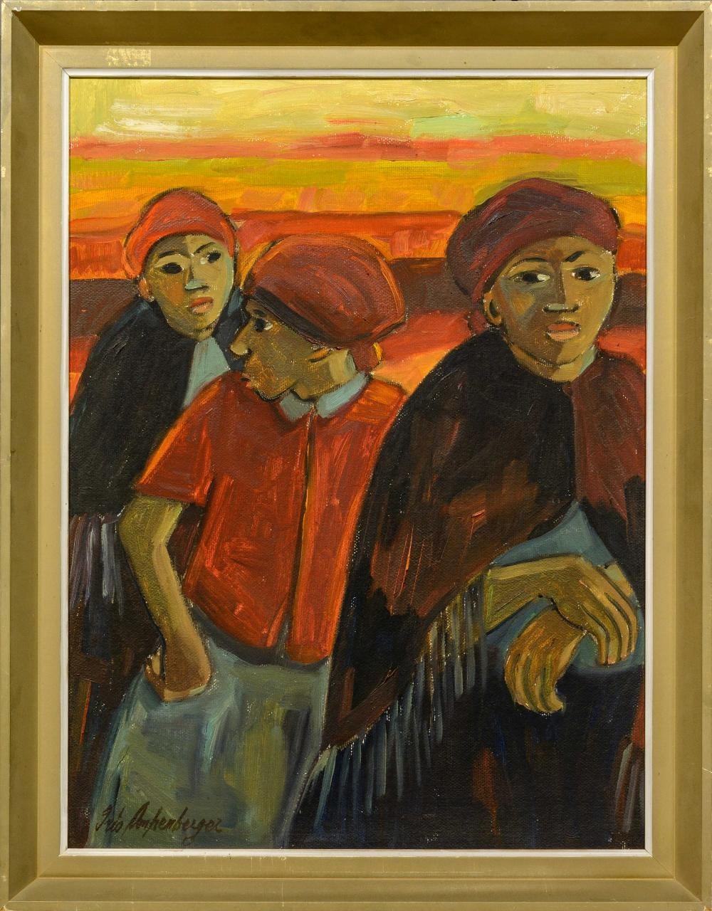 Stefan Ampenberger comparable auction result: stefan ampenberger sa 1908 1983 oil three women signed 60 x 45