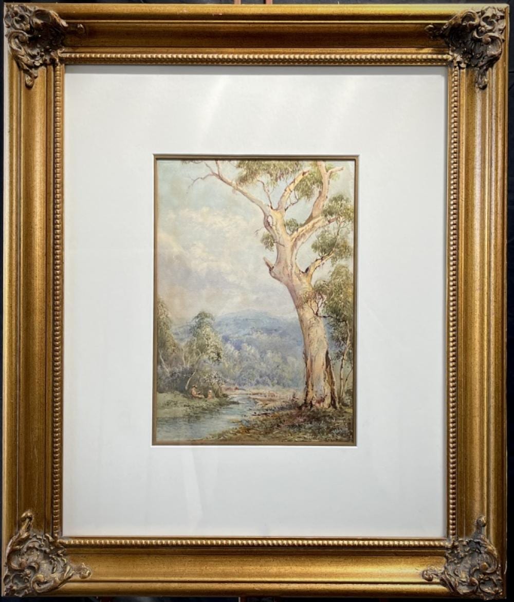 Lionel David comparable auction result: lionel david the picnic near narrabeen oil