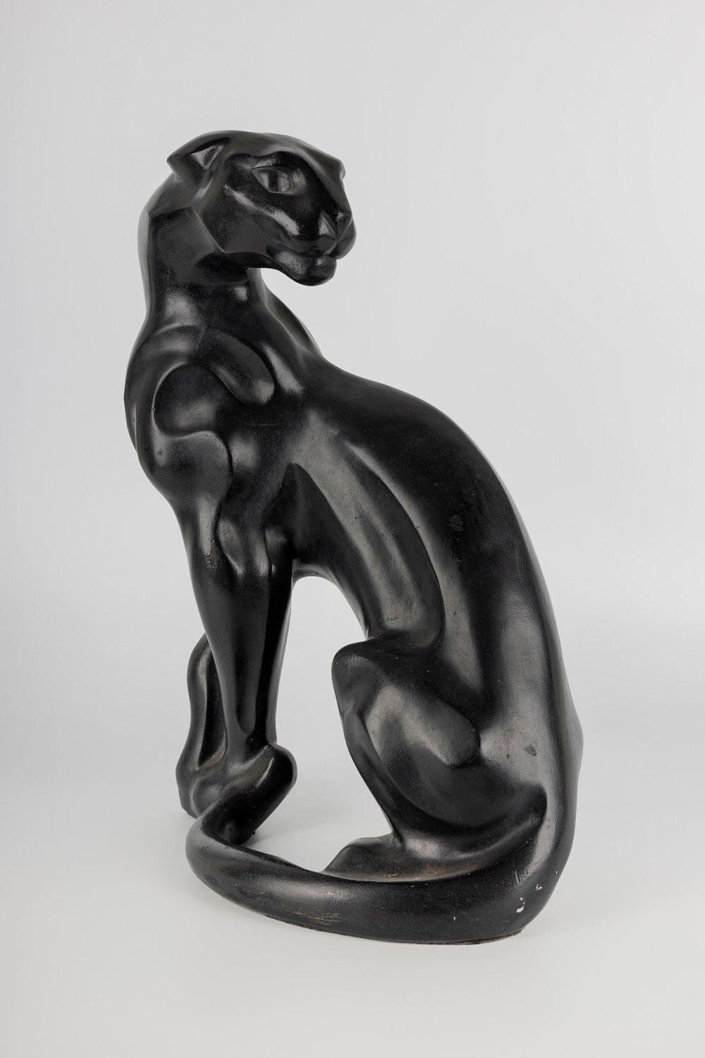 alexsander danel america 1940 2001 panther 1980s 90s stucco painted black signed presents marks of use and wear some lack of polychrome · Setdart Auction House · 2024-11-07 Alexsander Danel comparable auction result: alexsander danel america 1940 2001 panther 1980s 90s stucco painted black signed presents marks of use and wear some lack of polychrome