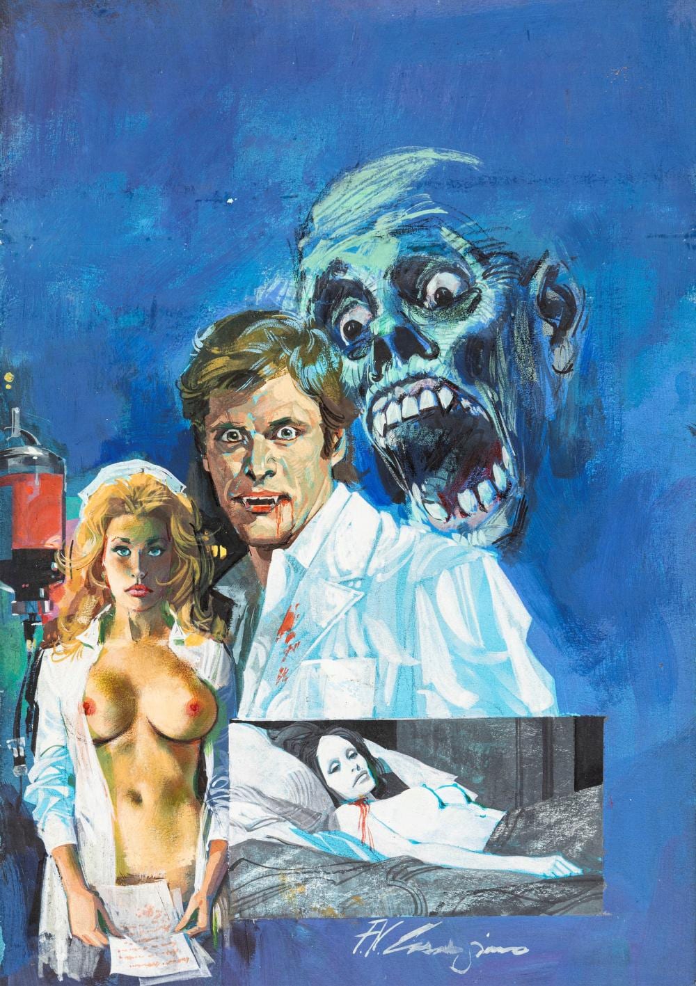 Fernando Carcupino comparable auction result: fernando carcupino vampirissimo dimensione mostro 1974