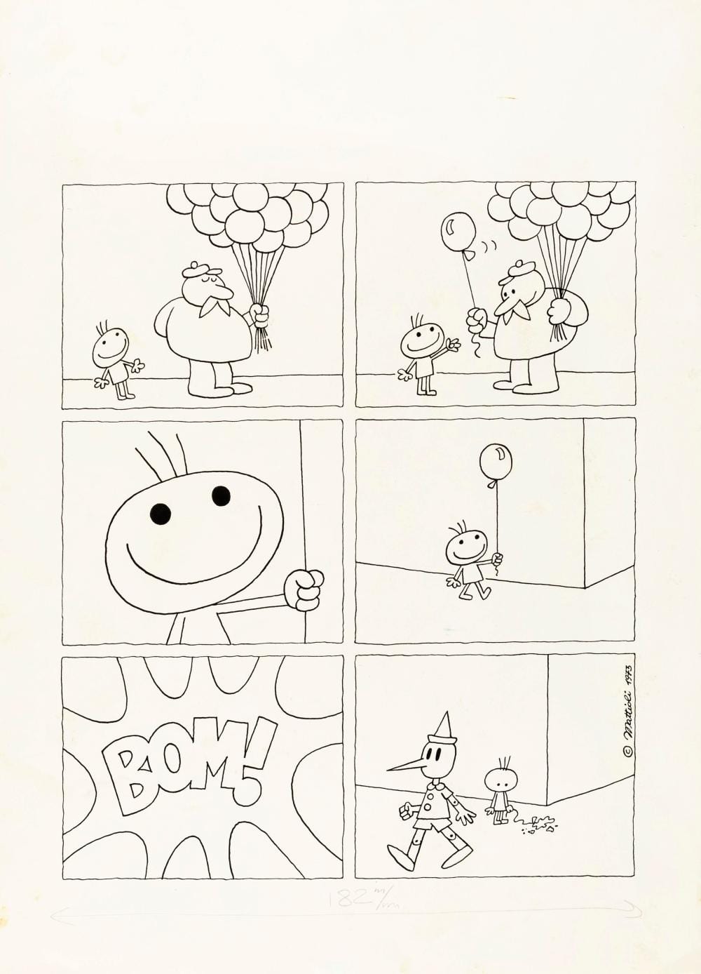 Massimo Mattioli comparable auction result: massimo mattioli pinocchio 1973