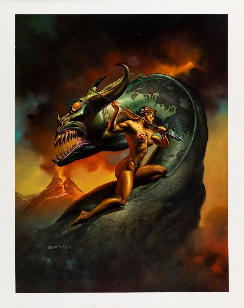 Boris Vallejo comparable auction result: boris vallejo the basilisk 1990