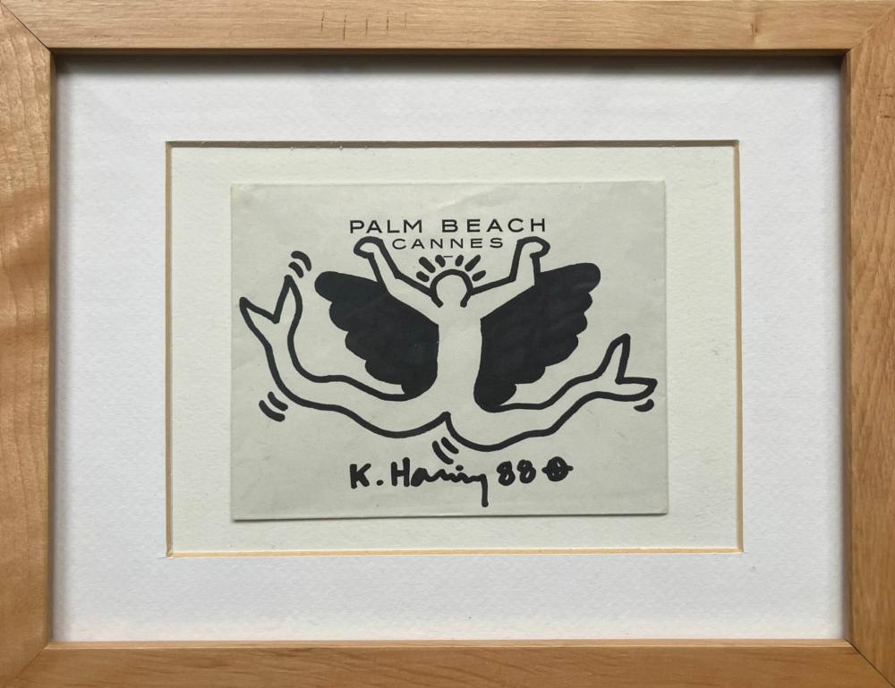 Keith HARING (1958-1990), d’après Dessin au marqueur sur une ancienne enveloppe du Palm Beach à Cannes. Porte une signature et la date « 88 ». sold by Carvajal SVV, lot 99 — auction record photograph