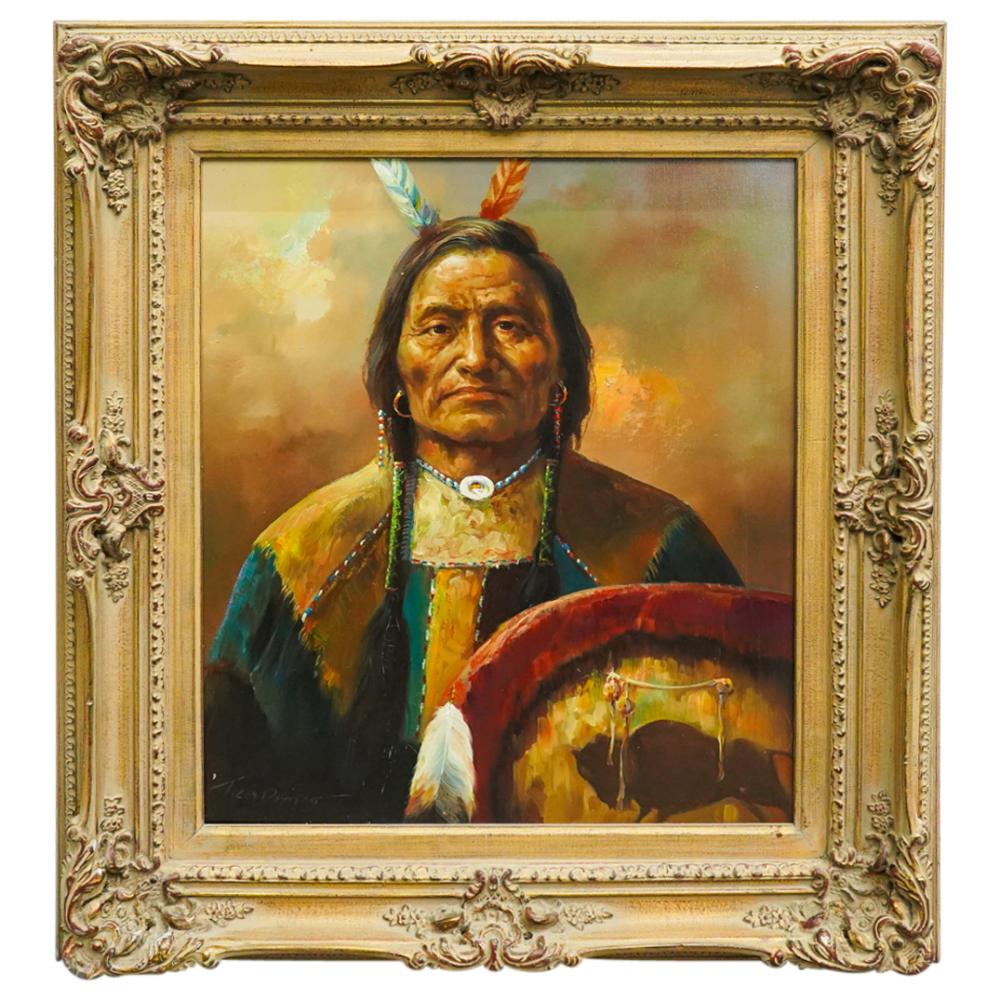 Troy Denton (American, B. 1949) Oil On Canvas Portrait Painting sold by Akiba Galleries, lot 393 — auction record photograph