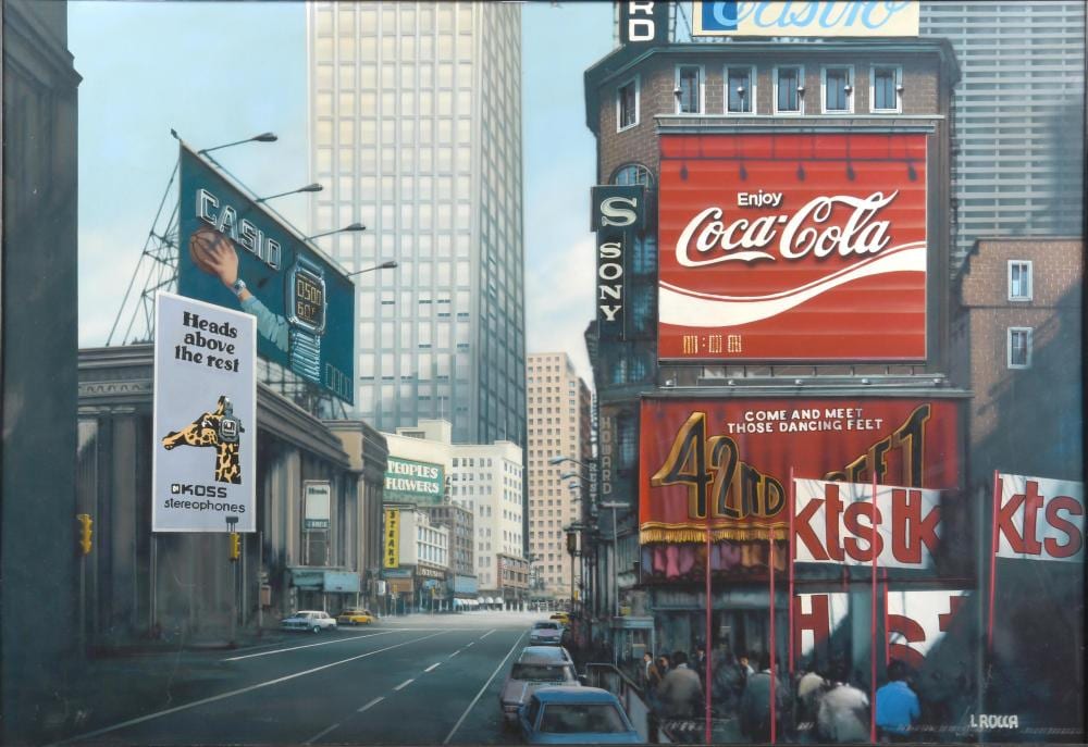 Luigi Rocca comparable auction result: luigi rocca italian 1952 luigi rocca times square 1988 oil on board