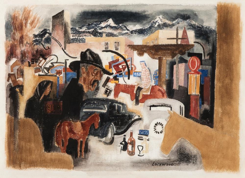 ward lockwood tour of taos ca 1935 · Santa Fe Art Auction · 2024-11-09 Ward Lockwood comparable auction result: ward lockwood tour of taos ca 1935
