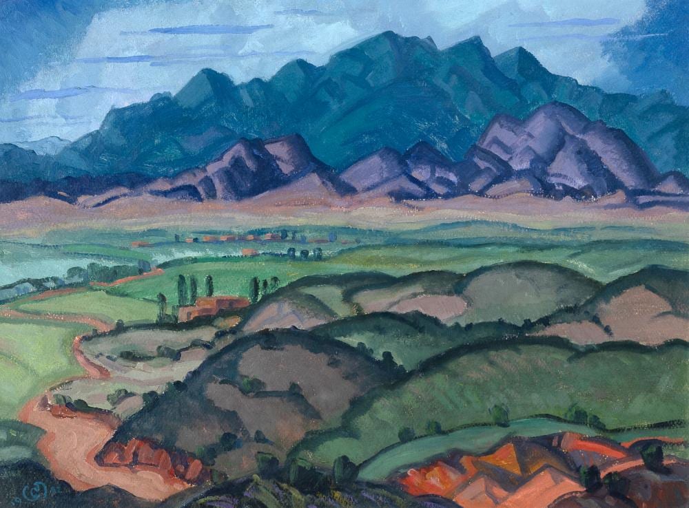Raymond Jonson comparable auction result: raymond jonson view from santa fe 1922