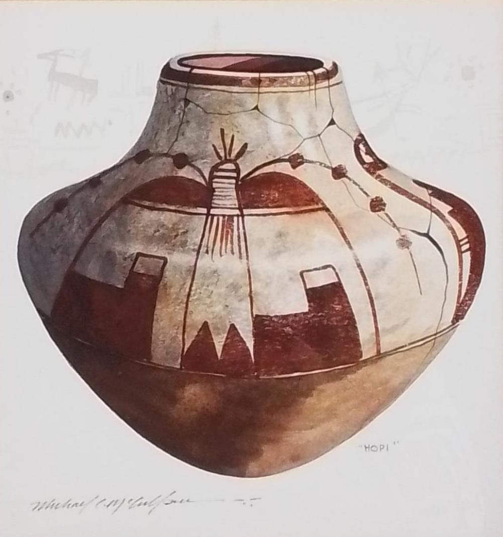 Michael McCullough comparable auction result: michael mccullough hopi print pot shard