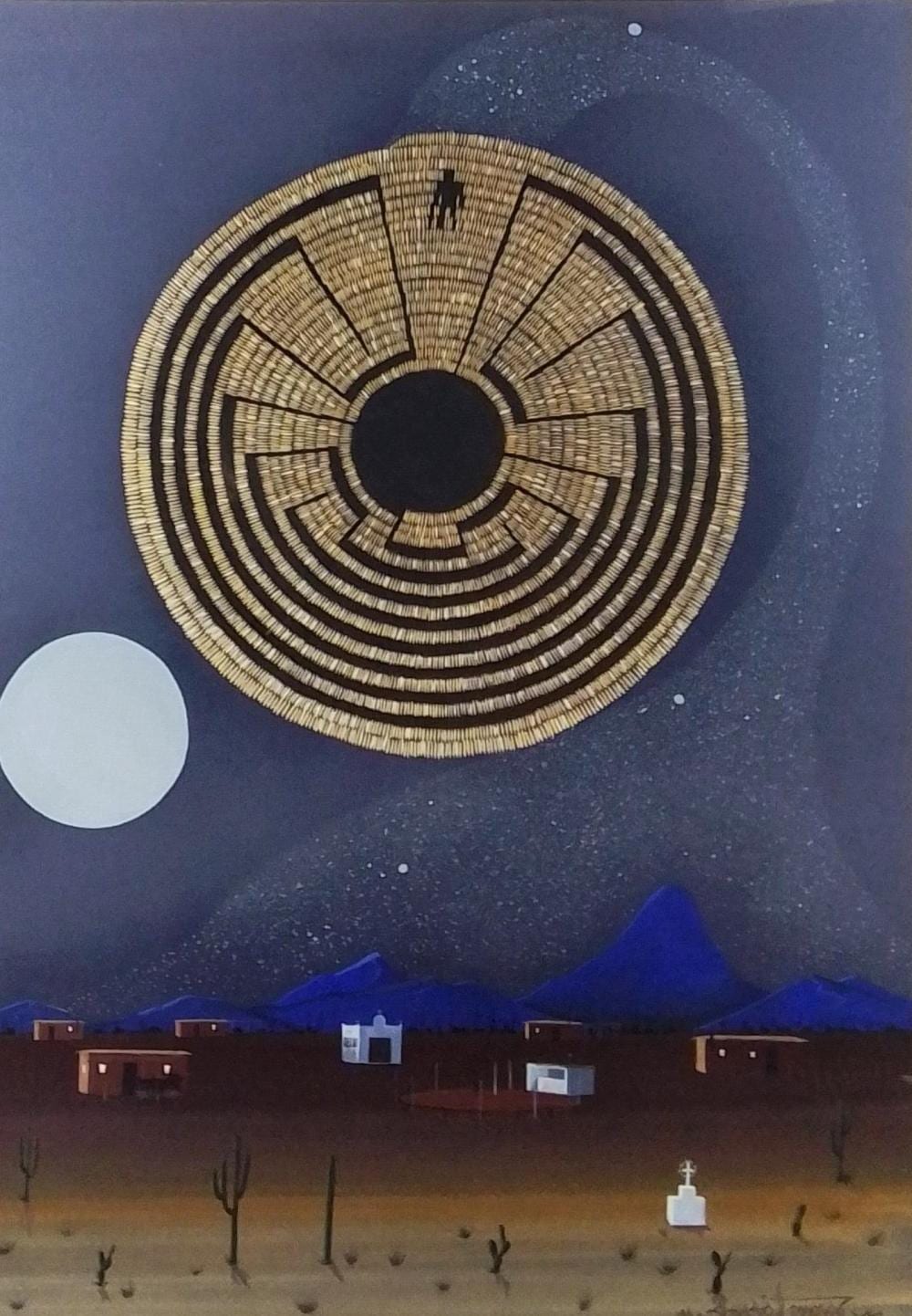 Michael Chiago comparable auction result: michael chiago papago night gouache on paper