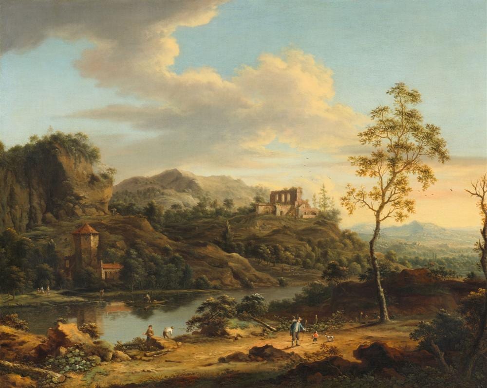 Johann Christian Vollerdt comparable auction result: johann christian vollerdt a hilly river landscape