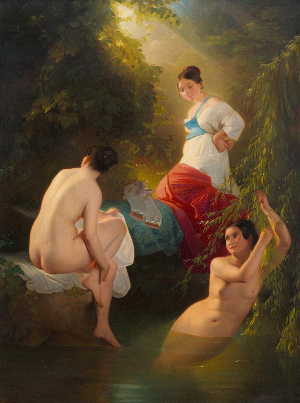 August Riedel comparable auction result: august riedel three women bathing