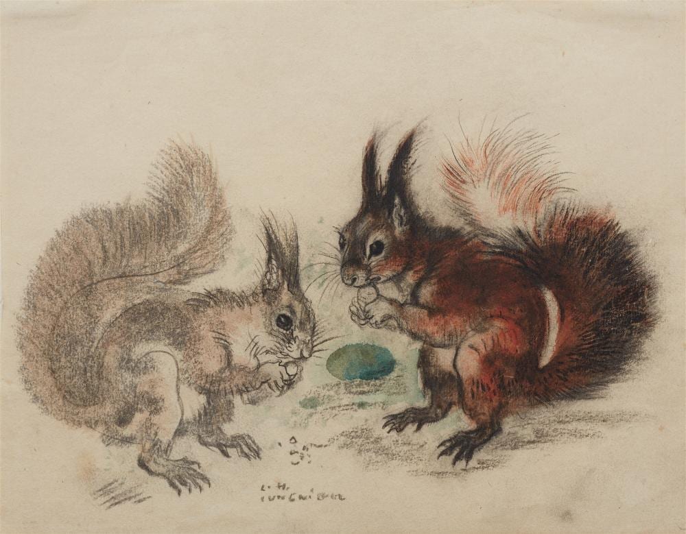 Ludwig Heinrich Jungnickel comparable auction result: ludwig heinrich jungnickel two squirrels