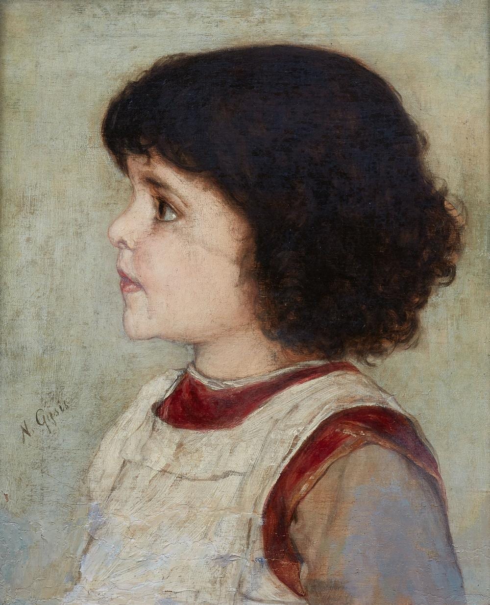 Nikolaus Gysis comparable auction result: nikolaus gysis portrait of a young girl