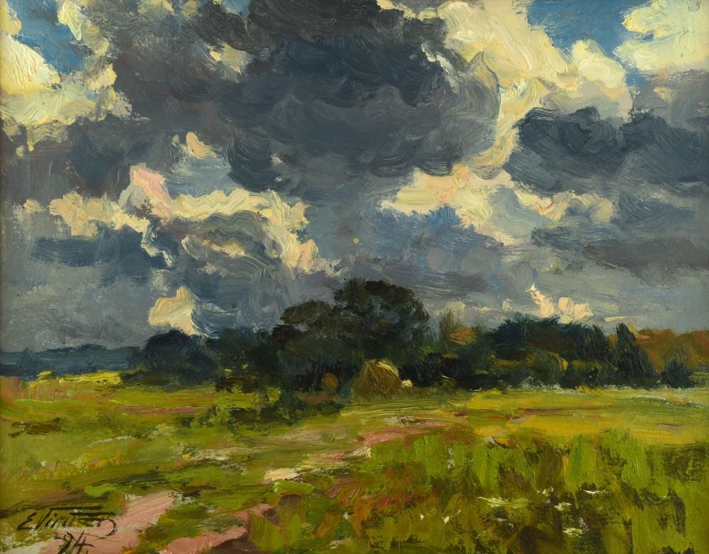 Edgar Vinters comparable auction result: edgar vinters 1919 2014 landscape oil on board