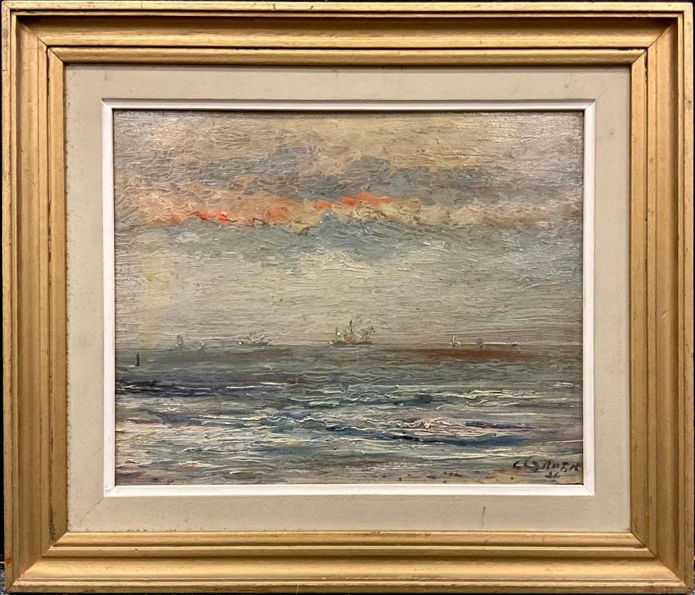 René Clarot comparable auction result: ren clarot 1882 1972 sea view at dusk signed oil on board 24cm x 30cm