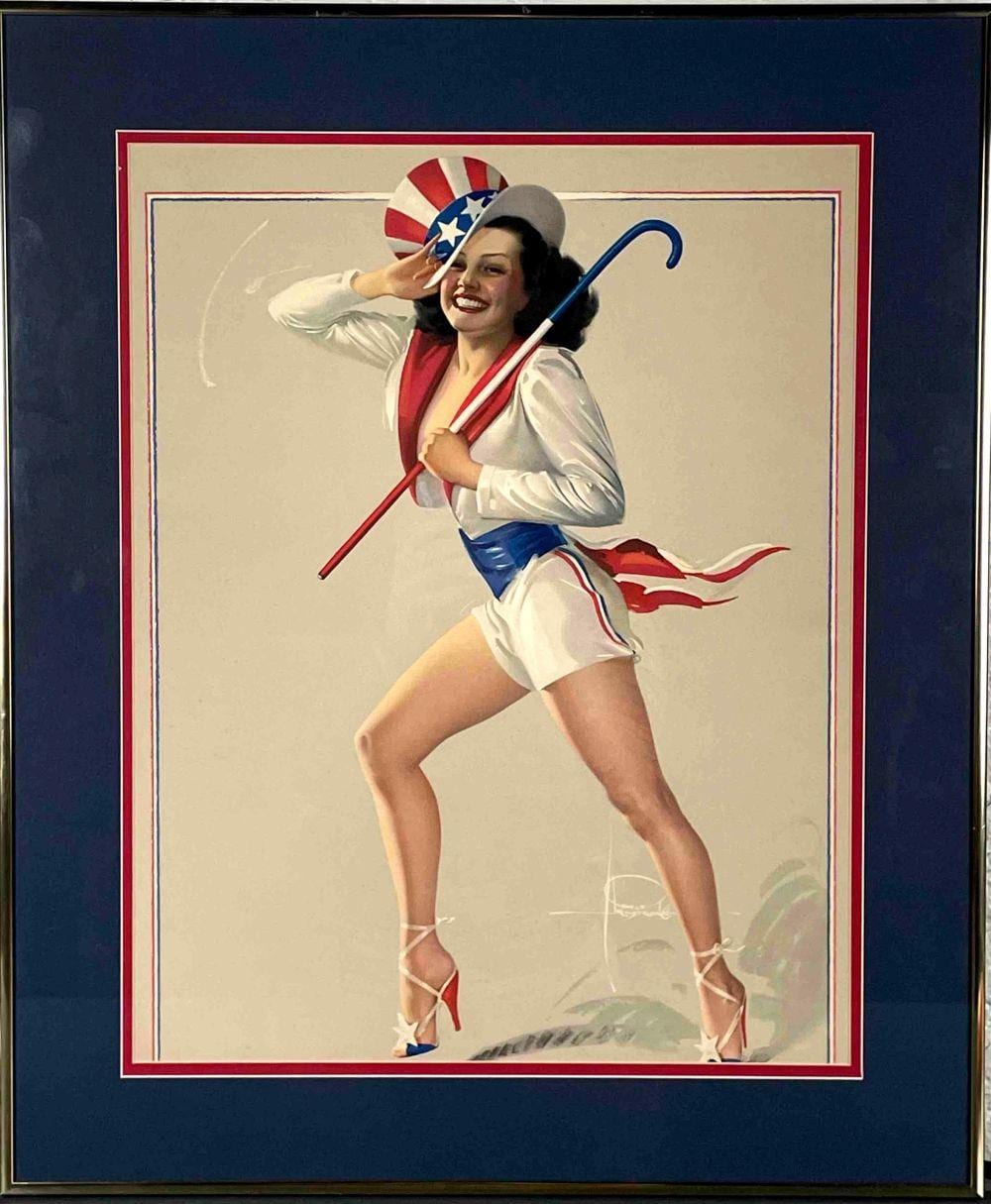 Rolf Armstrong comparable auction result: rolf armstrong yankee doodle dandy pin up girl
