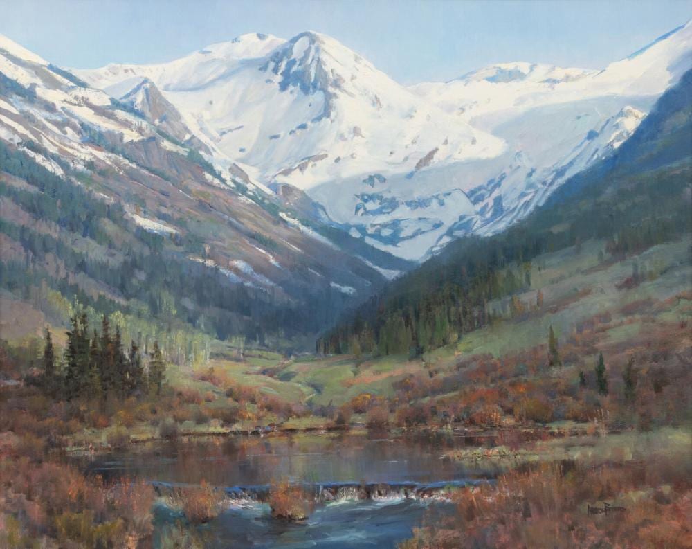 Andrew Peters comparable auction result: andrew peters american b 1954 ruby range slate creek