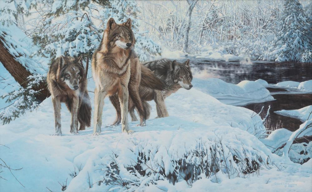 Richard Luce comparable auction result: richard luce american b 1950 warriors of the north woods 1986
