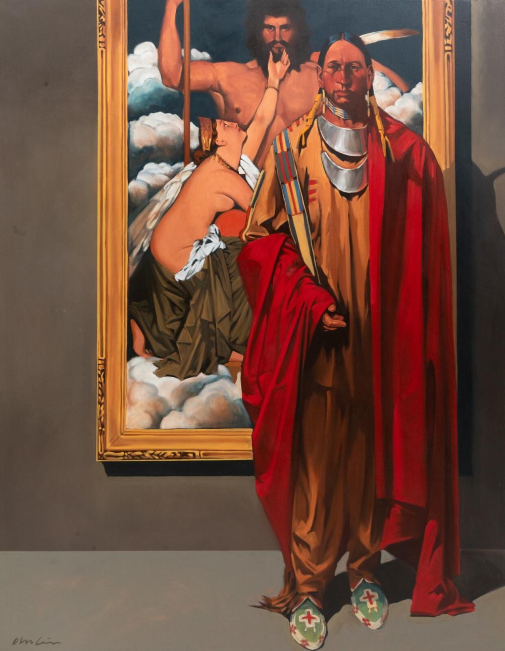 Walt Wooten comparable auction result: walt wooten american b 1939 a visit to the louvre ix 2004