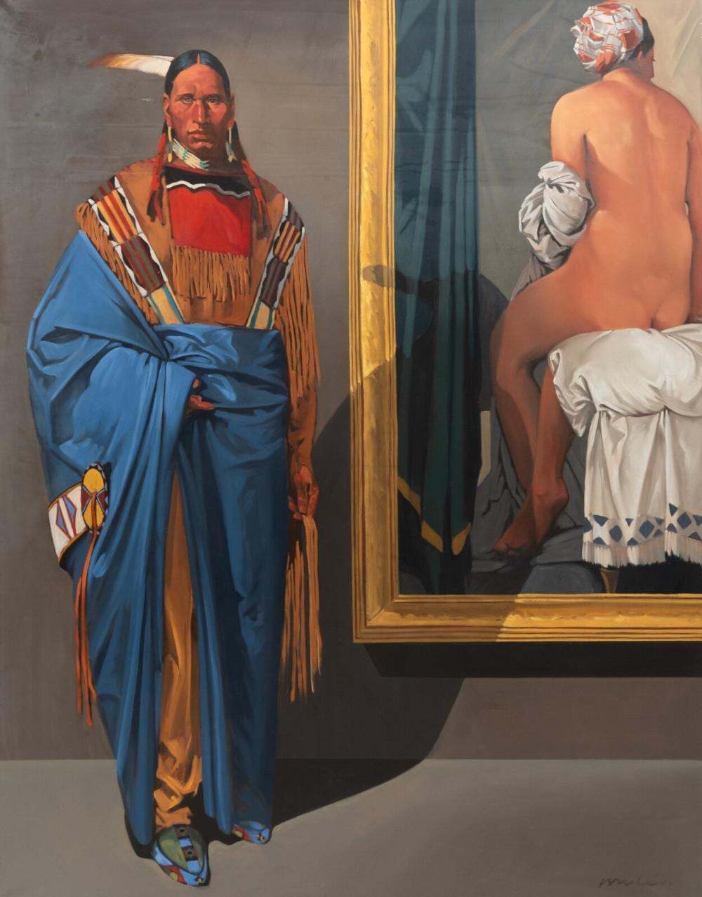 Walt Wooten comparable auction result: walt wooten american b 1939 a visit to the louvre x 2004