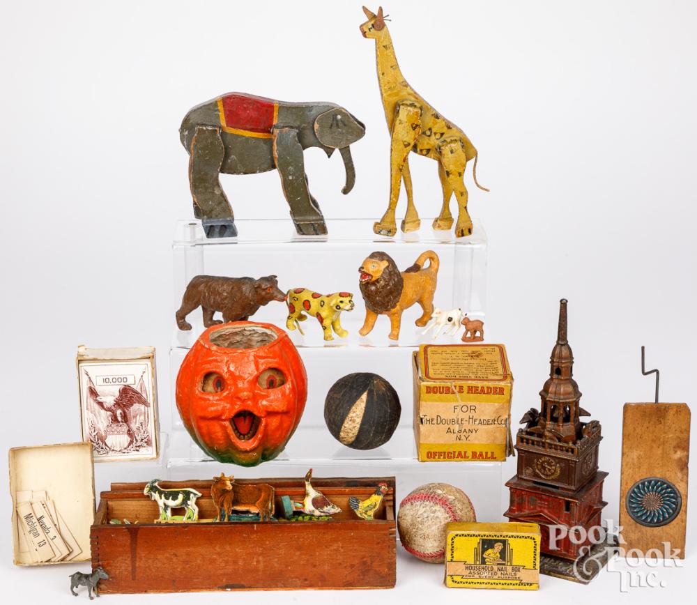 Cast iron still bank, vintage games, toys, etc. sold by Pook & Pook Inc., lot 9438 — auction record photograph