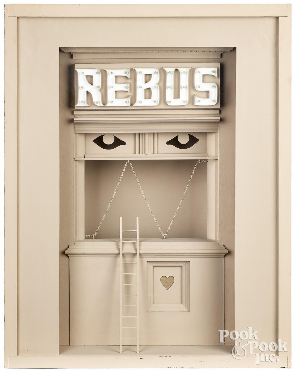 Cletus Johnson comparable auction result: cletus johnson assemblage shadow box