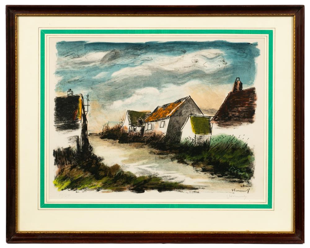 Street Scene Lithograph by Maurice de Vlaminck. sold by Direct Auction Galleries, Inc., lot 295 — auction record photograph