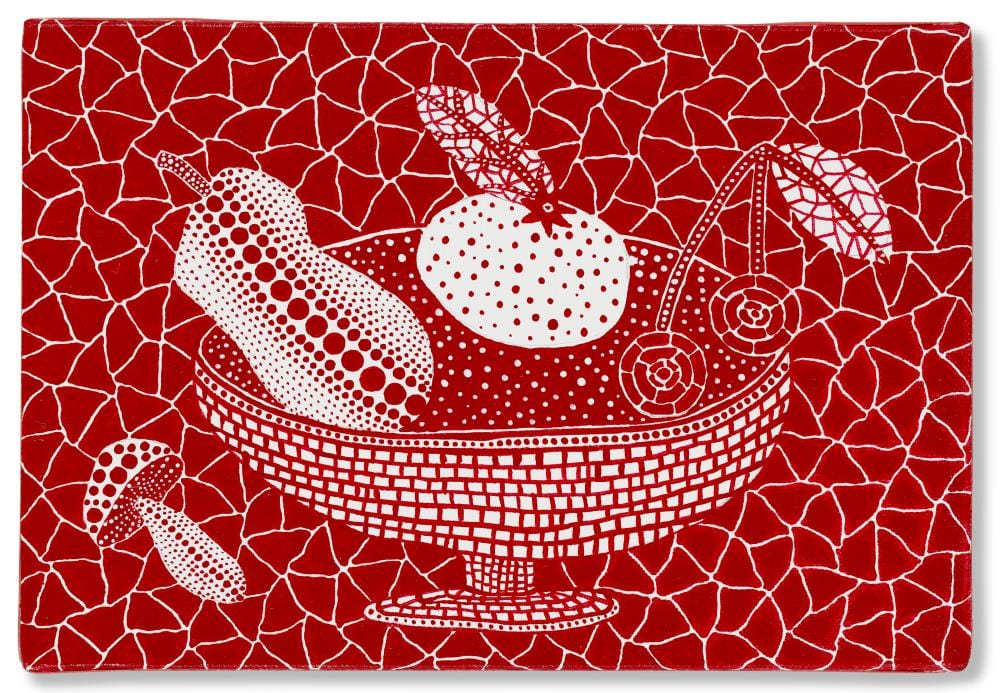 Yayoi Kusama (B. 1929). Fruits. acrylic on canvas 15.8 x 22.7 cm. (6 1⁄4 x comparable sale