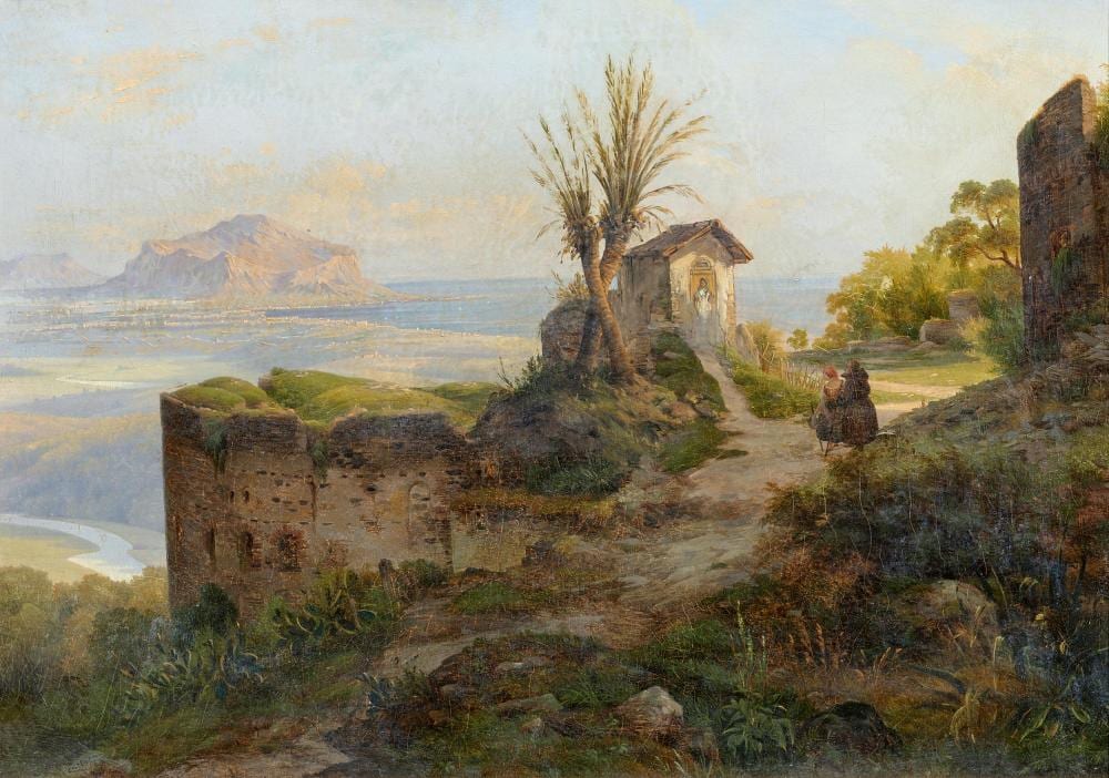 Carl Morgenstern comparable auction result: carl morgenstern view of the bay of palermo with monte pellegrino