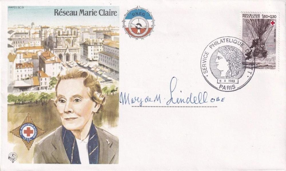 Marie Claire comparable auction result: es31c marie claire cover signed mary lindell comtesse de milleville ww2 resistance m19 11 x 1983