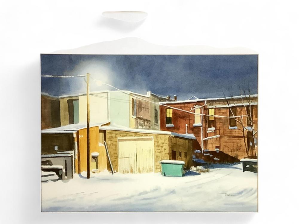 james devore american 1936 2012 night light watercolor painting measures 20 x 14 frame measures 31 x 25 · Apple Tree Auction Center · 2024-10-30 James Devore comparable auction result: james devore american 1936 2012 night light watercolor painting measures 20 x 14 frame measures 31 x 25