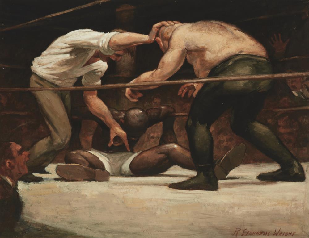 Redmond Stephens Wright comparable auction result: redmond stephens wright 1903 1991 wrestling match